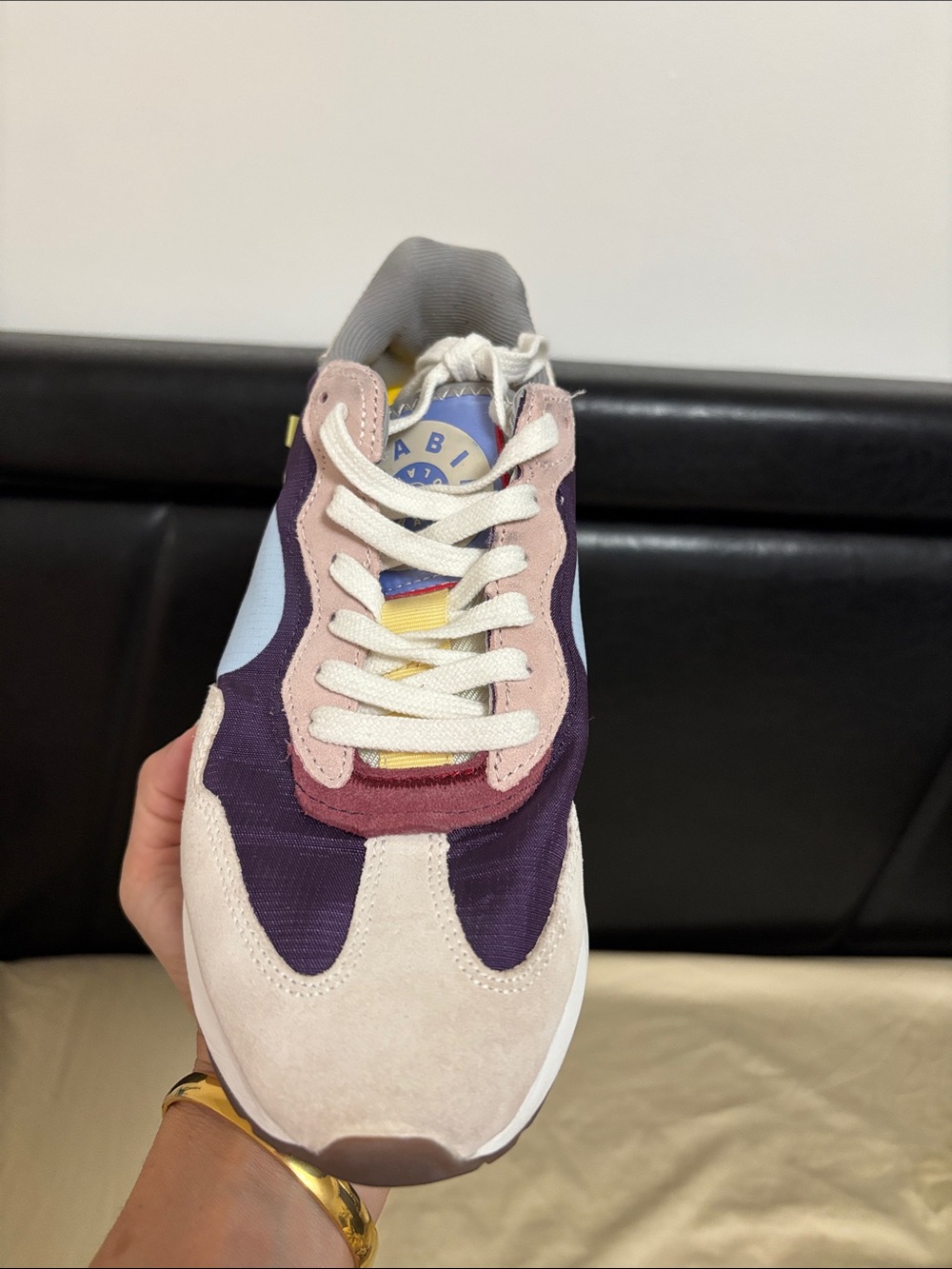 Women's Retro Sneakers in Purple, Light Blue & Cream - Picture 4 of 11